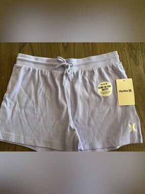 Hurley Lavender Ribbed Drawstring Shorts